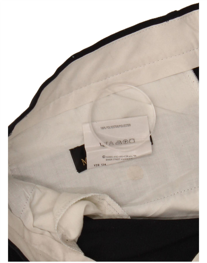 Marks & Spencer Straight Chino-bukser til mænd W34 L29 Marineblå polyester