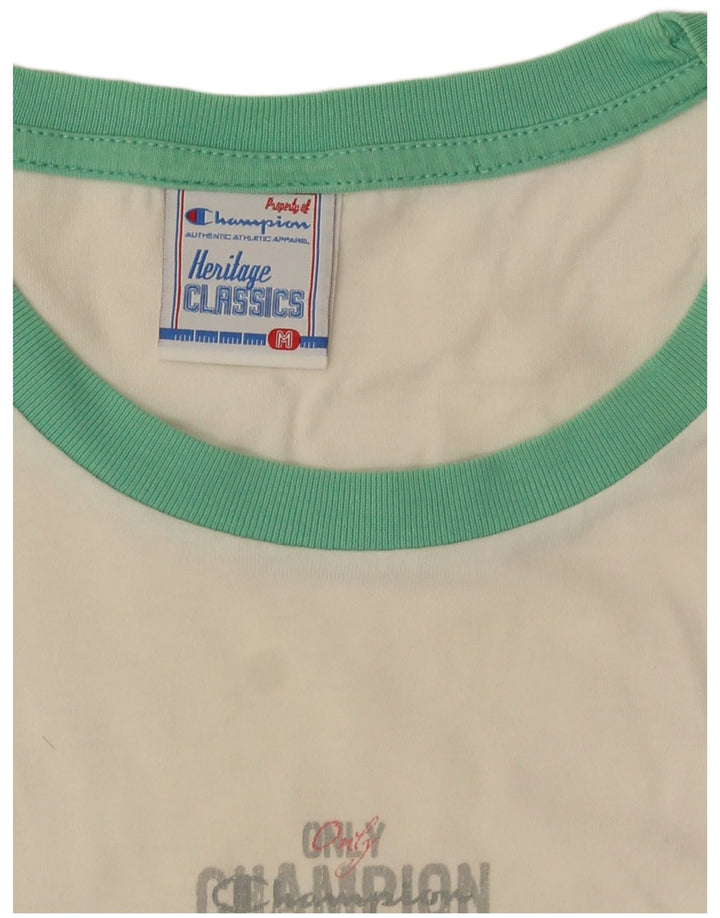 Champion Womens Heritage Classics Grafisk T-Shirt Top UK 12 Medium White