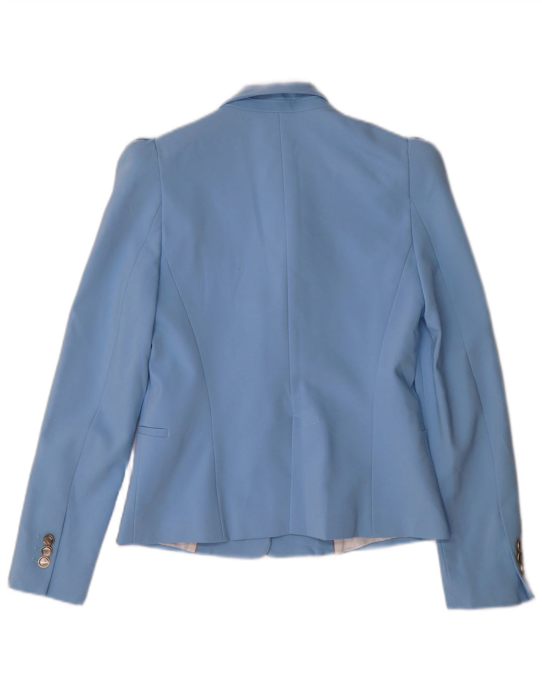 Zara Dame 1 Knap Blazer Jacket UK 10 Small Blue Polyester