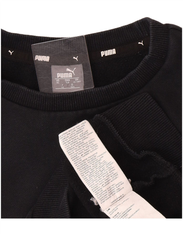 Puma Boys Graphic Sweatshirt Jumper 13-14 år Sort Bomuld