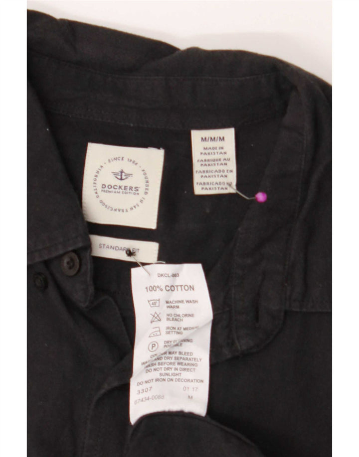 Dockers Herre Standard Fit Skjorte Medium Sort Bomuld