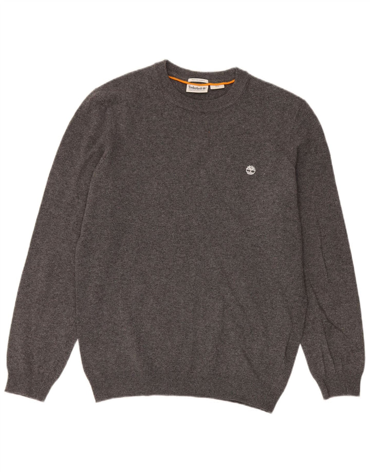 Timberland Herre sweater med rund hals, mellemgrå uld