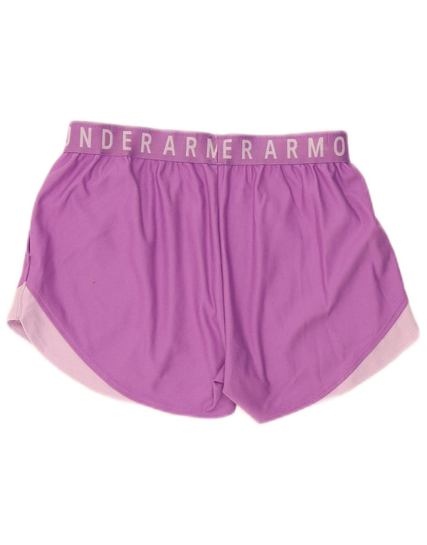 Under Armour Graphic Sports Shorts til kvinder UK 10 Small Purple Colourblock