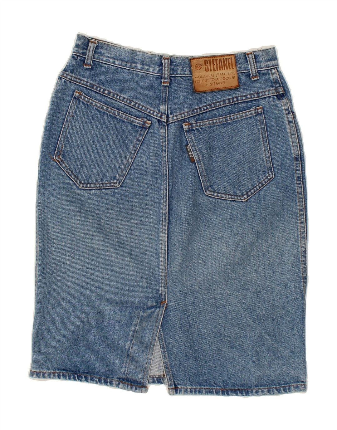 STEFANEL Womens Denim Skirt W26 Small Blue Vintage Stefanel and Second-Hand Stefanel from Messina Hembry 