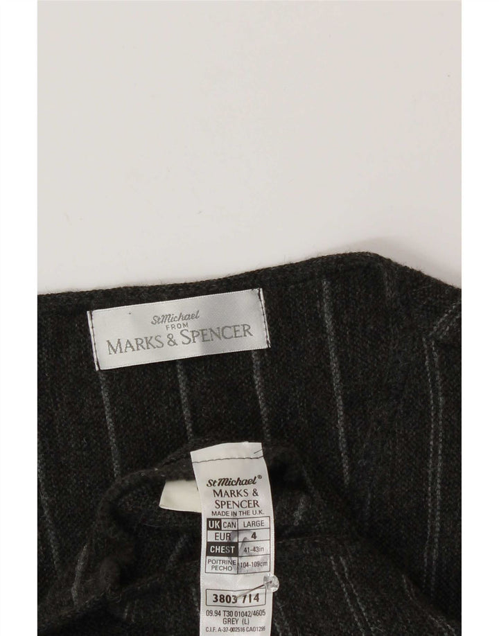 Marks & Spencer Herre St. Michael vest Stor grå stribet akryl