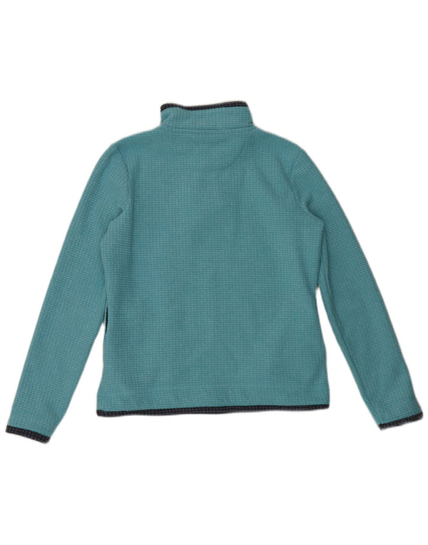 Weird Fish Dame Zip Neck Fleece Jumper UK 12 Medium Blue Polyester