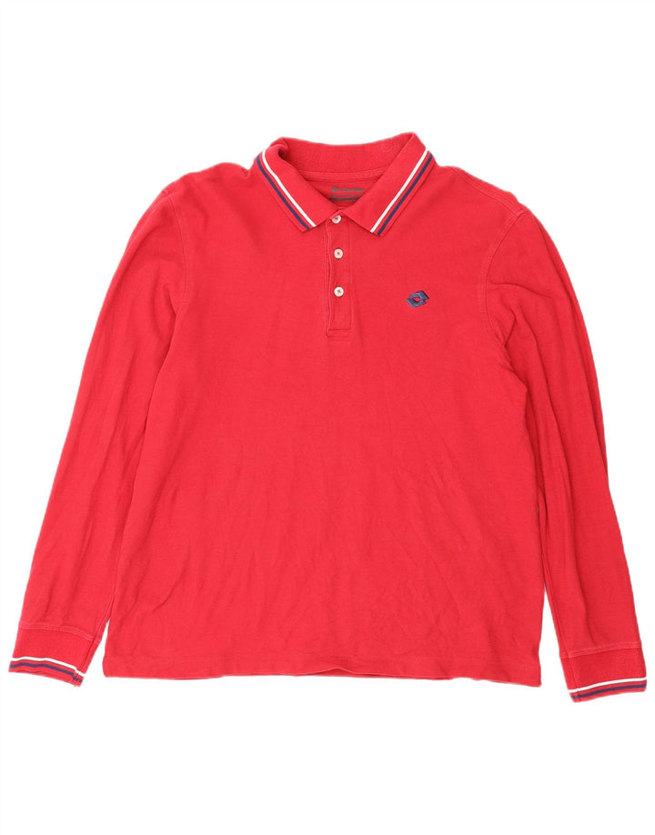 Lotto Langærmet herre poloshirt Medium rød bomuld