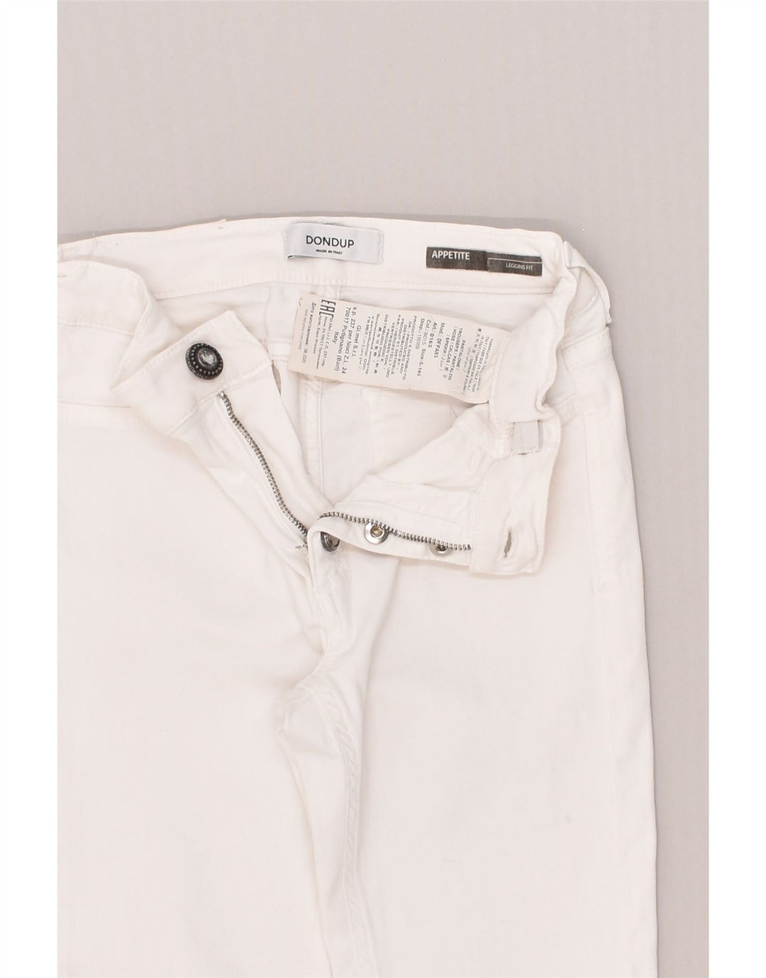 DONDUP Girls Legging Slim Jeans 9-10 Years W24 L24  White Cotton | Vintage Dondup | Thrift | Second-Hand Dondup | Used Clothing | Messina Hembry 