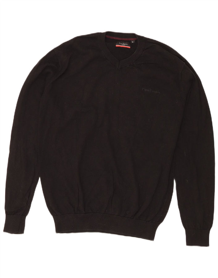 Pierre Cardin Herre Regular Fit V-hals sweater mellem sort bomuld