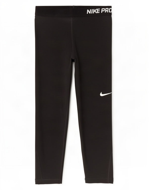 Nike Dame Dri Fit Grafiske Capri Leggings UK 8 Small Black Polyester