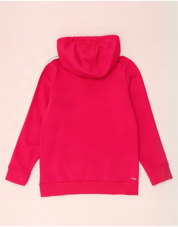 Adidas Womens Hoodie Jumper UK 12/14 Medium Pink Cotton