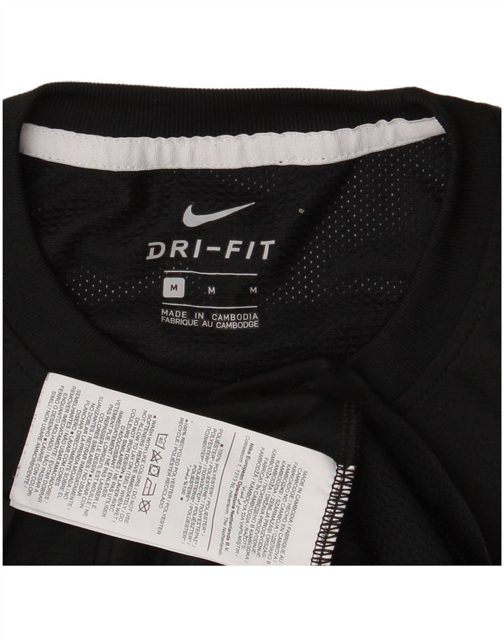 Nike Herre Dri Fit T-shirt Top Medium Sort Colourblock Polyester