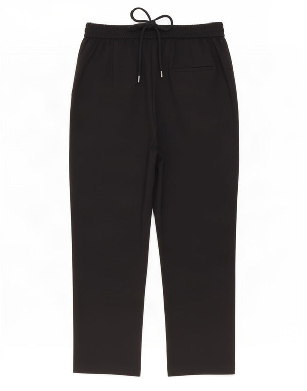 Zara kvinders højtaljede koniske chinobukser XL W32 L26 sort polyester