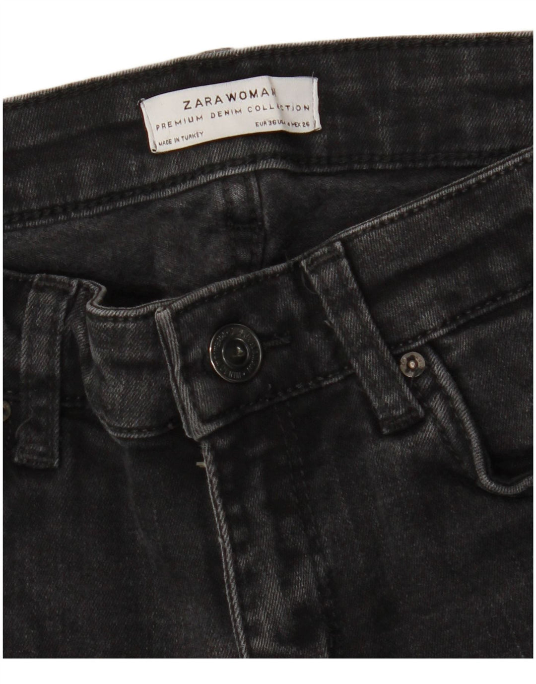 Zara Dame Bootcut Jeans EU 36 XS W26 L26 Sort