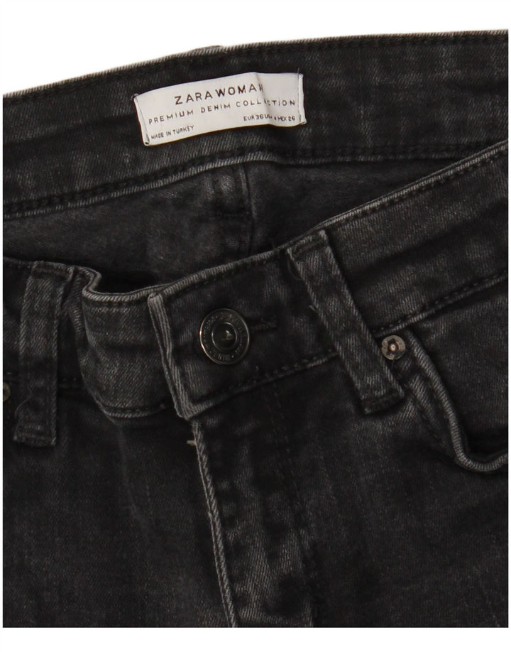 Zara Dame Bootcut Jeans EU 36 XS W26 L26 Sort