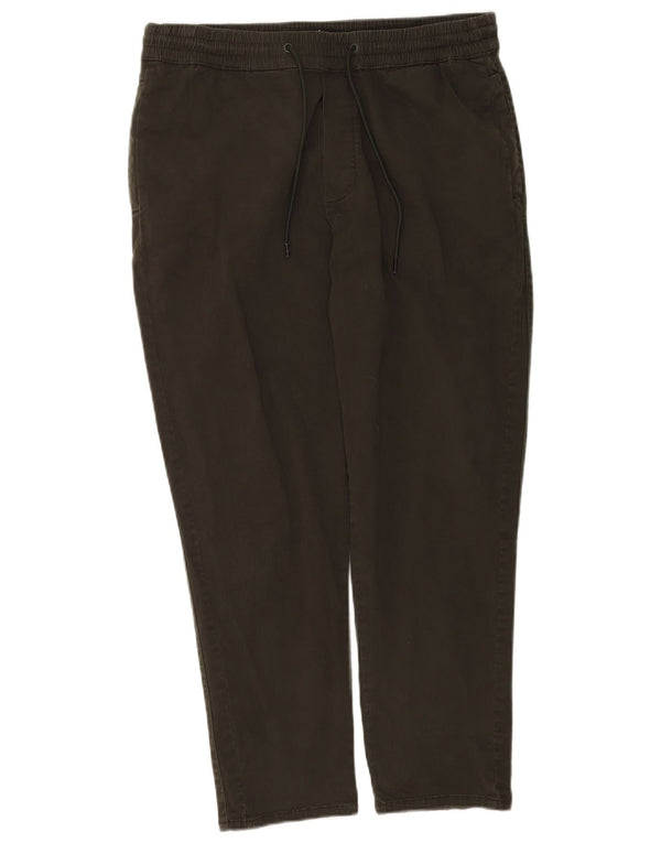 Zara Herre Tapered Chino Bukser Large W32 L26 Khaki Bomuld