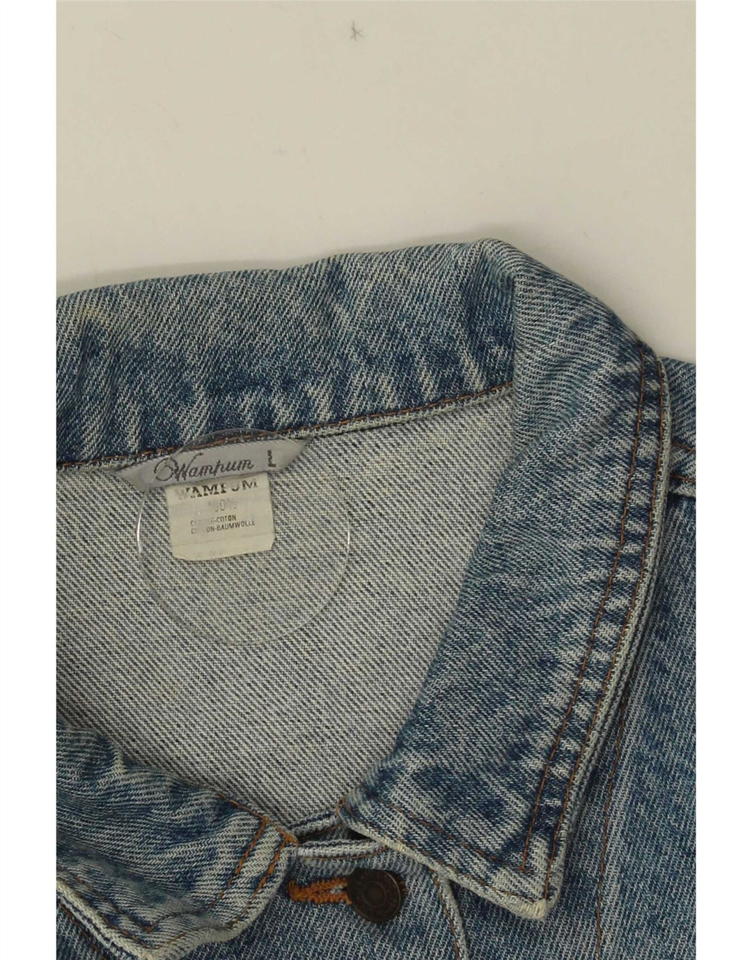 Wampum Womens Crop denimjakke UK 16 Large Blue Cotton