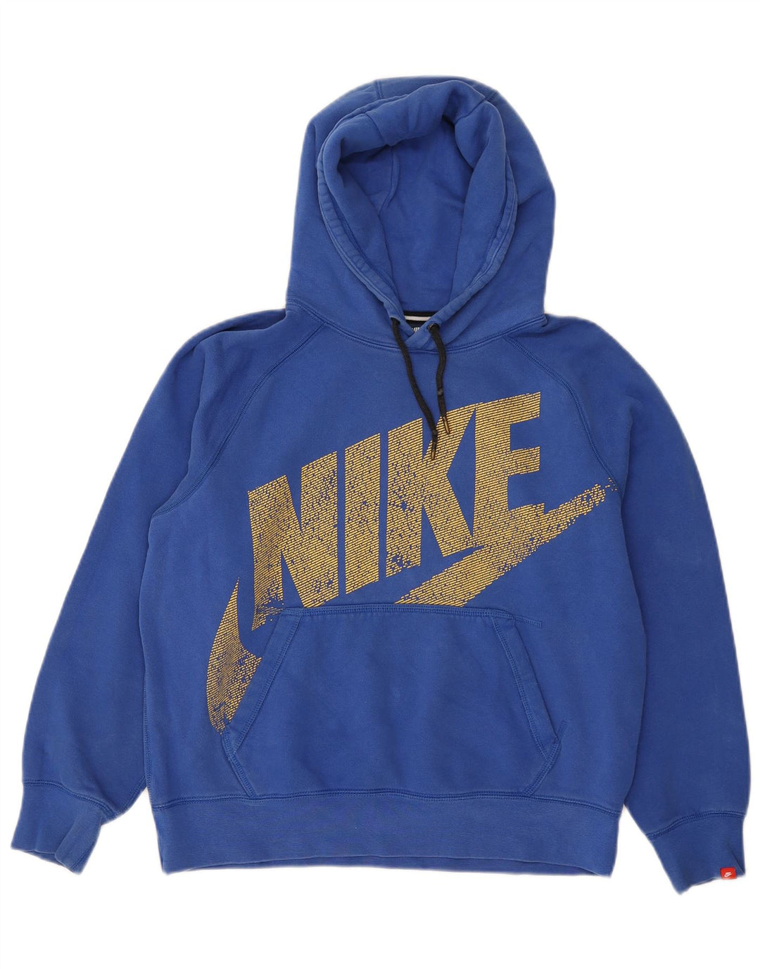 NIKE Womens Oversized Graphic Hoodie Jumper UK 14 Medium Blue Cotton