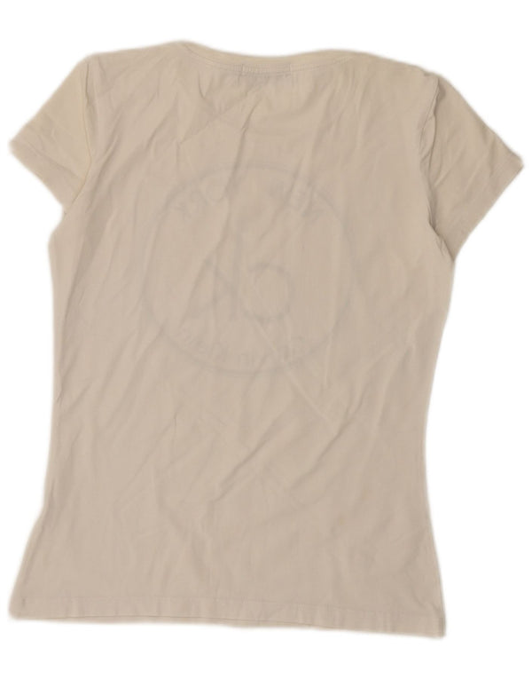 CALVIN KLEIN JEANS Dame Grafisk T-Shirt Top UK 14 Large White