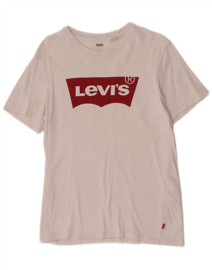 Levi's Herre Regular Fit grafisk T-shirt Top Lille hvidt bomuldslogo