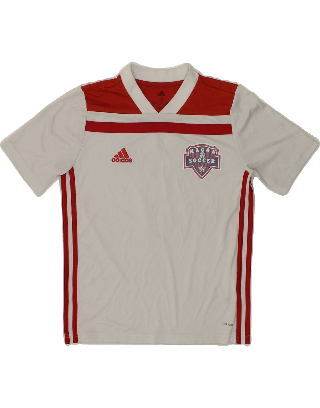 ADIDAS Boys Climalite Graphic T-Shirt Top 11-12 Years Medium  White Vintage Adidas and Second-Hand Adidas from Messina Hembry 