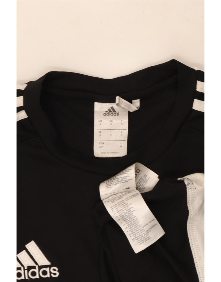 Adidas Herre Climalite T-Shirt Top Lille Sort Colourblock Polyester