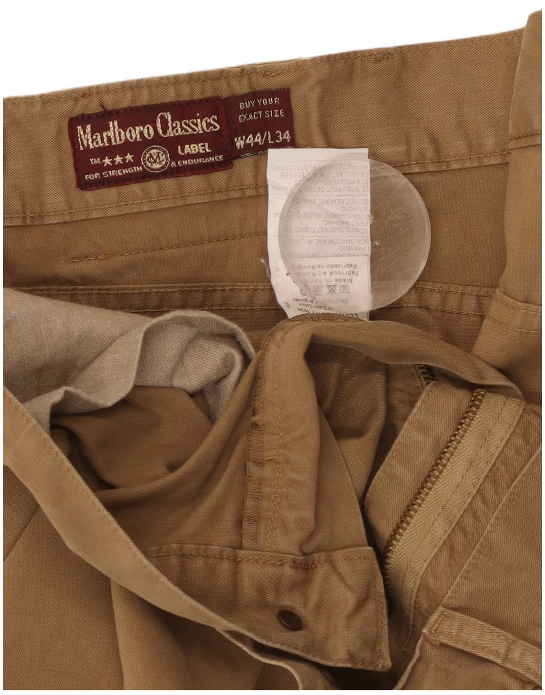 Marlboro Classics Straight Casual Bukser til mænd W44 L34 Beige Bomuld
