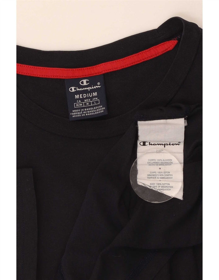 Champion Herre T-Shirt Top Medium Marineblå Bomuld