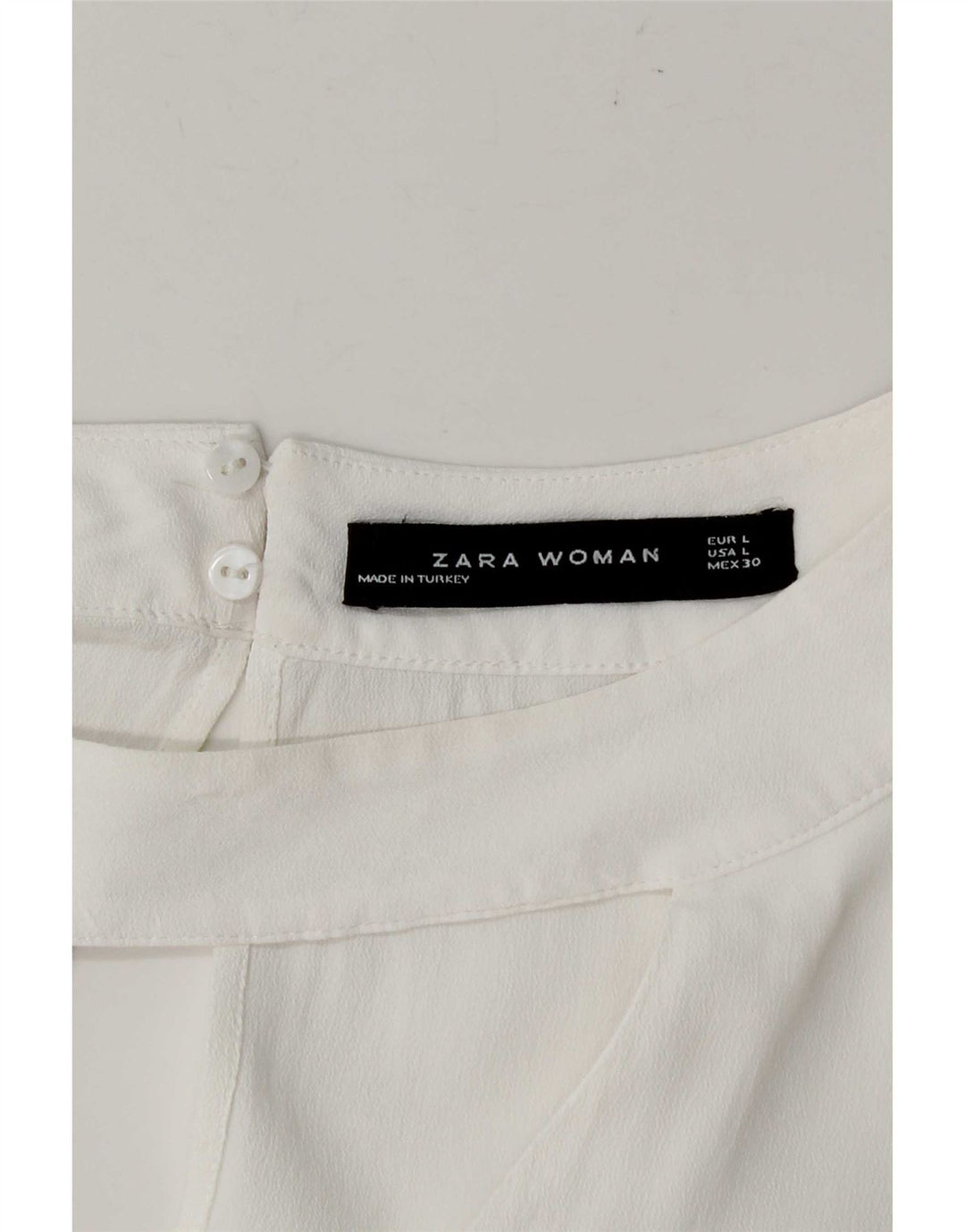 Zara Womens 3/4 Sleeve Blouse Top UK 16 Large White