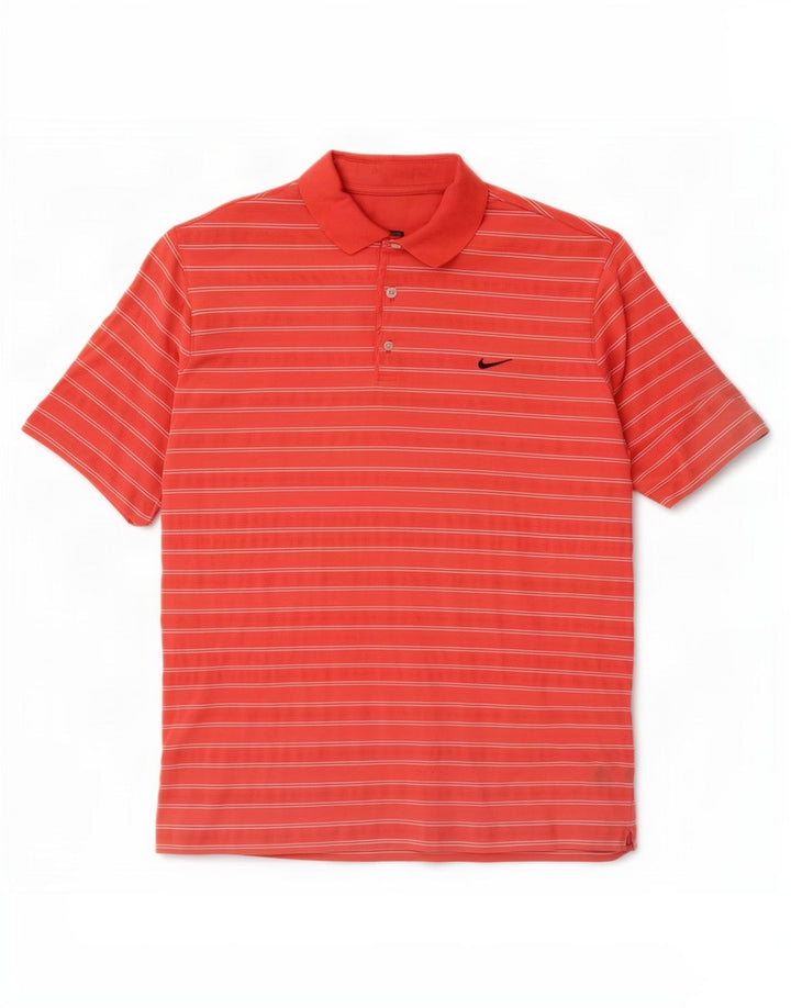 Nike Polo skjorte til mænd UK 42/44 Stor, rød stribet