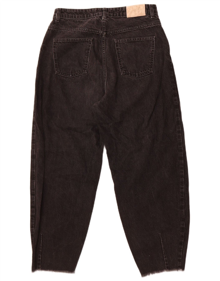 Zara Womens High Waist Cropped Jeans EU 40 Medium W30 L25 Black