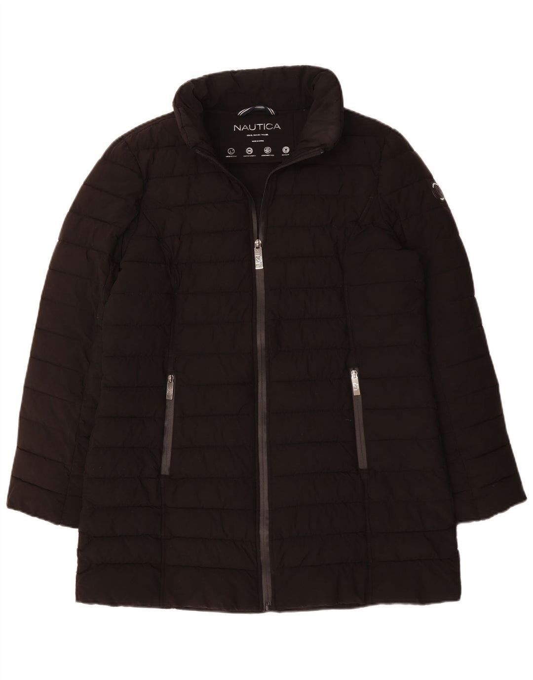 Nautica Dame Polstret Jakke UK 20 2XL Sort Polyester