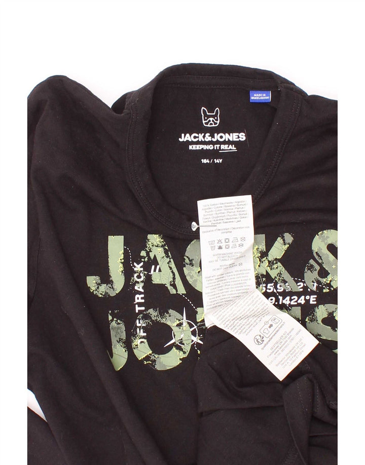 Jack & Jones Boys Grafisk Top Langærmet 13-14 år Sort