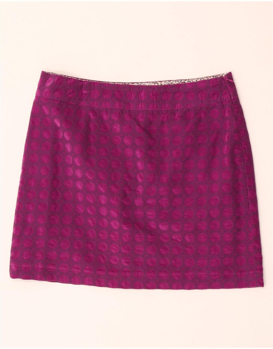 White Stuff Dame Mini-nederdel UK 12 Medium W32 Lilla Geometrisk Bomuld