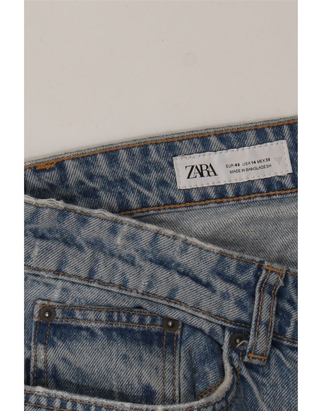 Zara Dame Straight Jeans EU 46 XL W36 L29 Blå