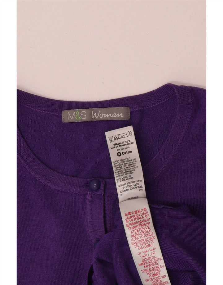 Marks & Spencer Dame Cardigan Sweater UK 10 Small Purple Viscose
