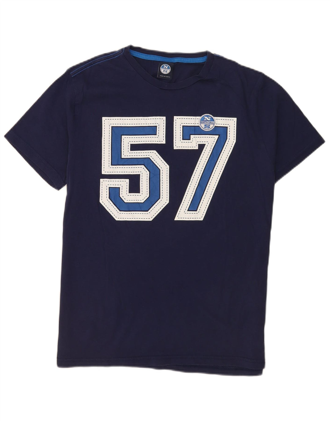 North Sails Herre Grafisk T-Shirt Top Stor Marineblå Bomuld