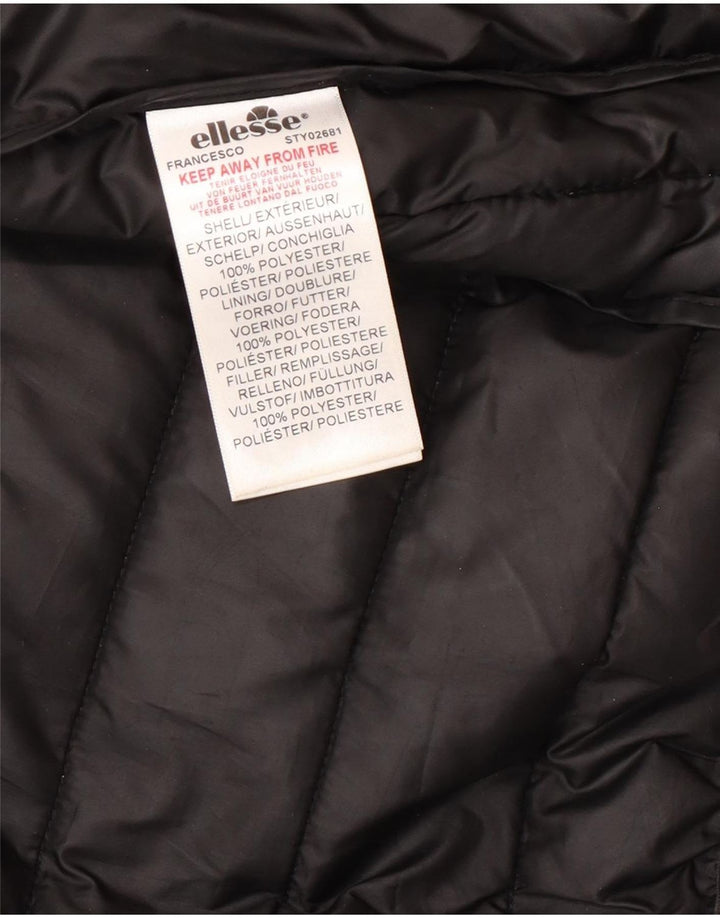 Ellesse Herre grafisk polstret jakke UK 40 Stor sort polyester
