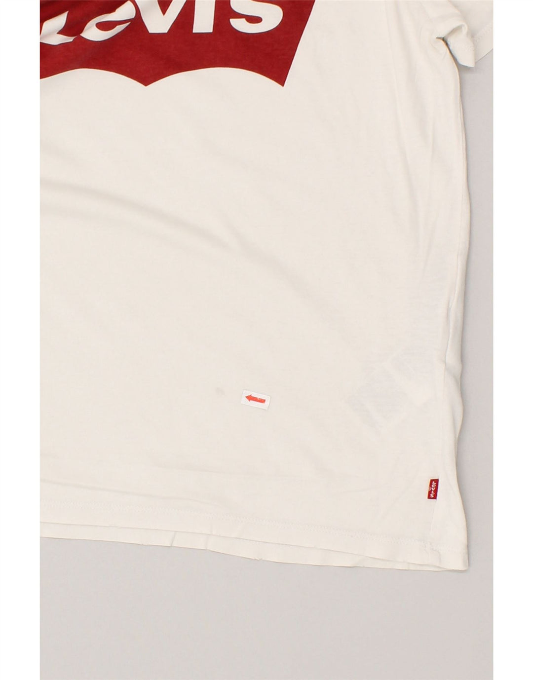 LEVI'S Womens Graphic T-Shirt Top UK 12 Medium White Cotton Vintage Levi's and Second-Hand Levi's from Messina Hembry 