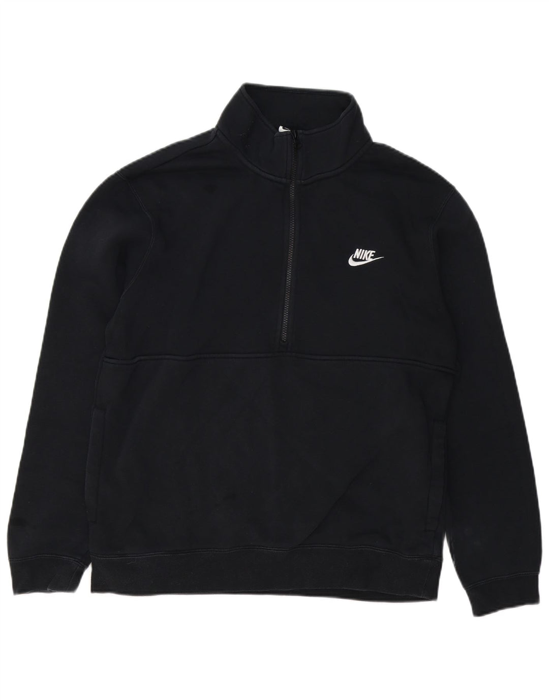 NIKE Sweatshirt med lynlås til mænd, stor sort bomuld
