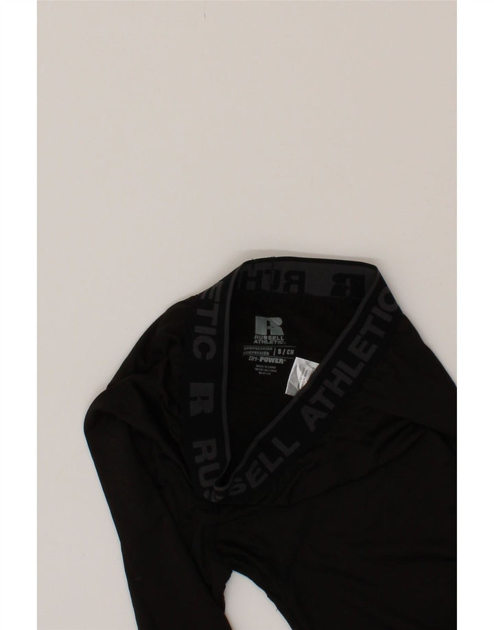 RUSSELL ATHLETIC Mens Graphic Leggings Small  Black Polyester Vintage Russell Athletic and Second-Hand Russell Athletic from Messina Hembry 