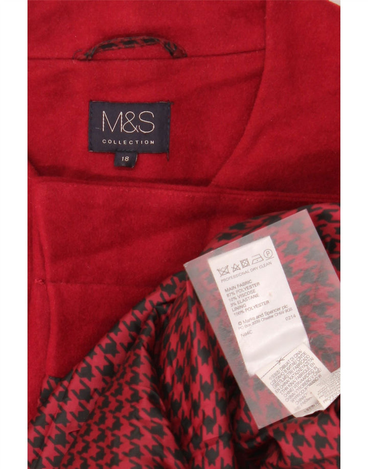 Marks & Spencer Dameoverfrakke UK 18 XL Rød Polyester