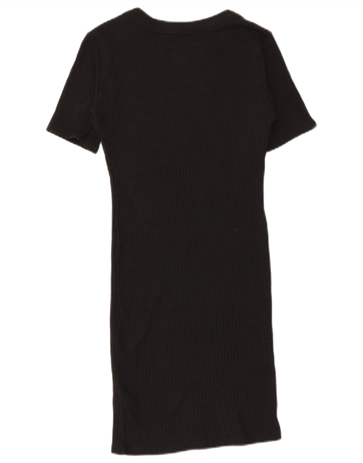 Zara Womens Bodycon Dress UK 8 Small Black Bomuld