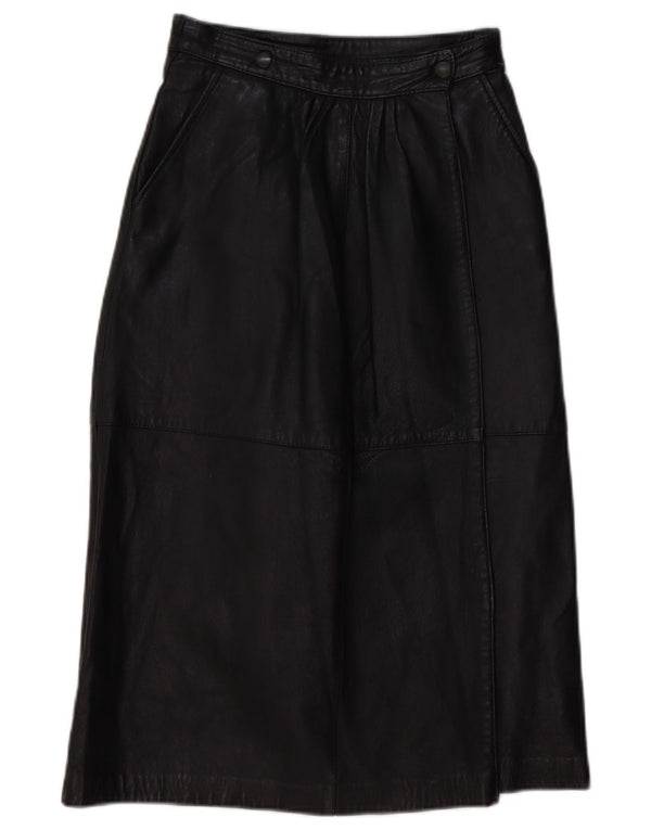 Vintage lædernederdel til kvinder UK 10 Small W26 Black