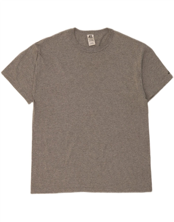 RUSSELL ATHLETIC Mens T-Shirt Top Large Grey Polyester Vintage Russell Athletic and Second-Hand Russell Athletic from Messina Hembry 