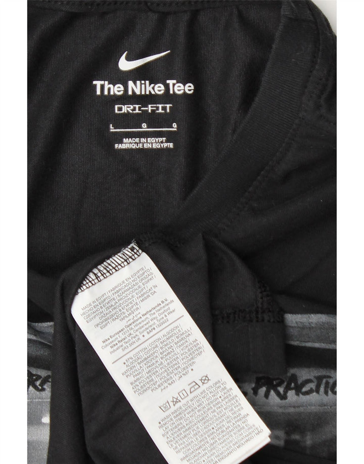 Nike Herre Dri Fit Grafisk T-Shirt Top Stor Sort