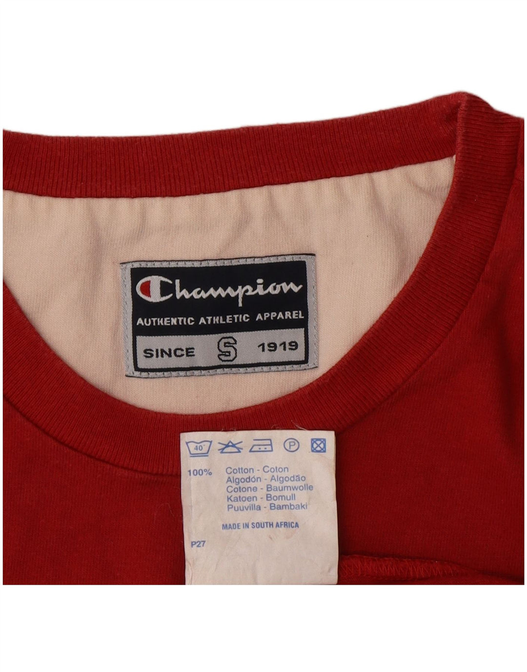 Champion Herre grafisk T-shirt top lille rød bomuld
