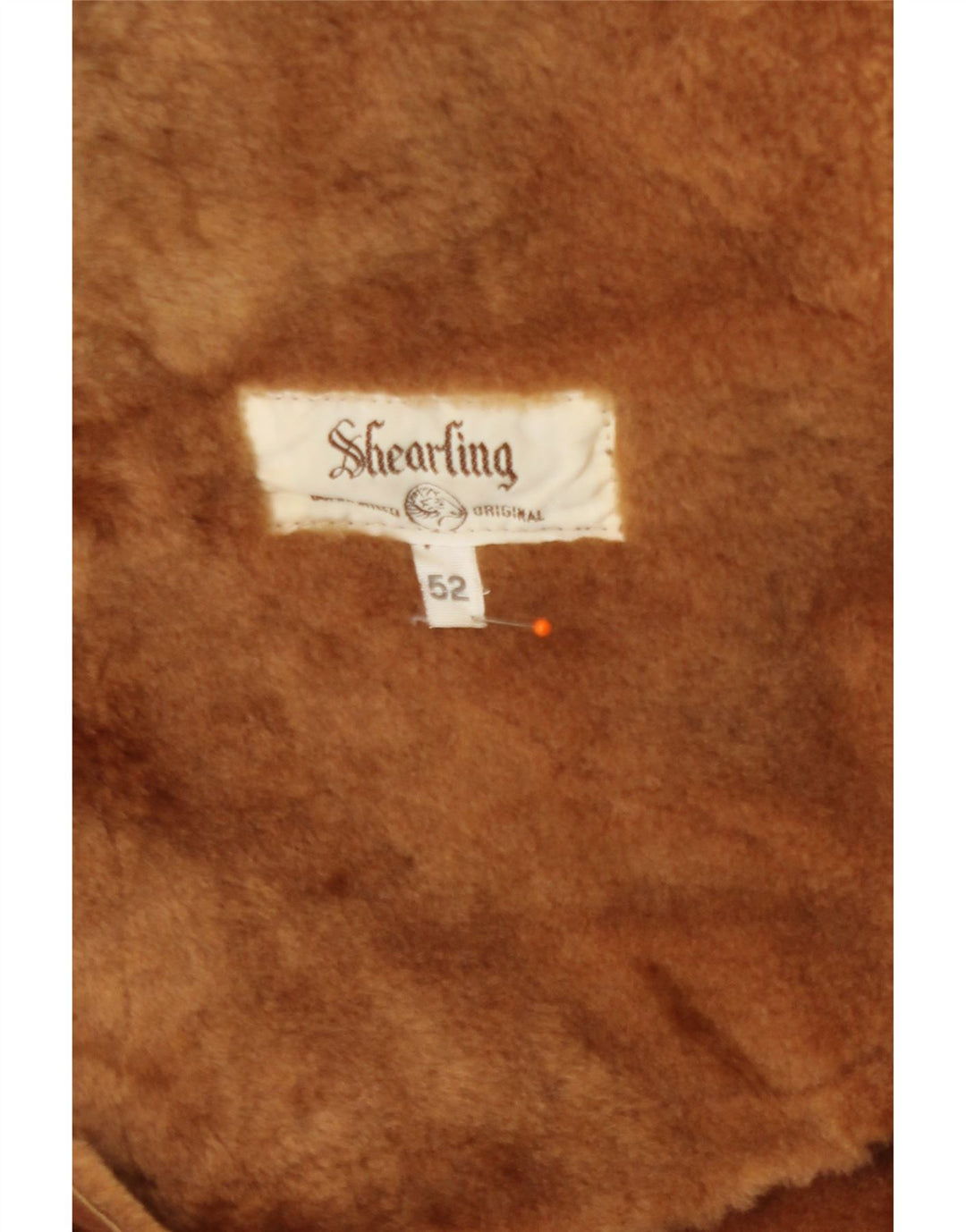 Vintage Herre Shearling Overfrakke IT 52 XL Brun Shearling