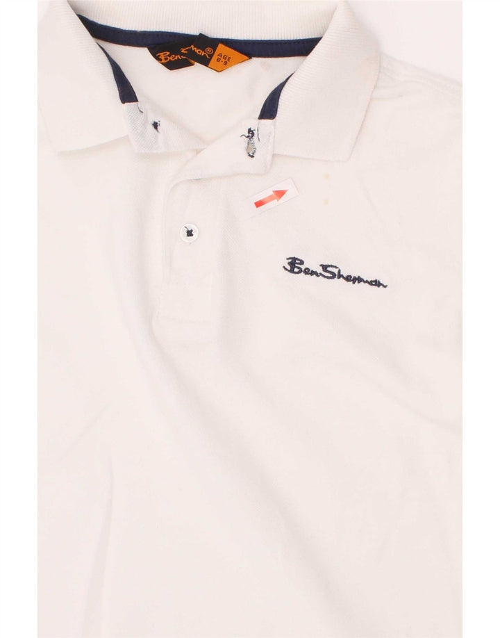 Ben Sherman drenge poloshirt 8-9 år hvid bomuld