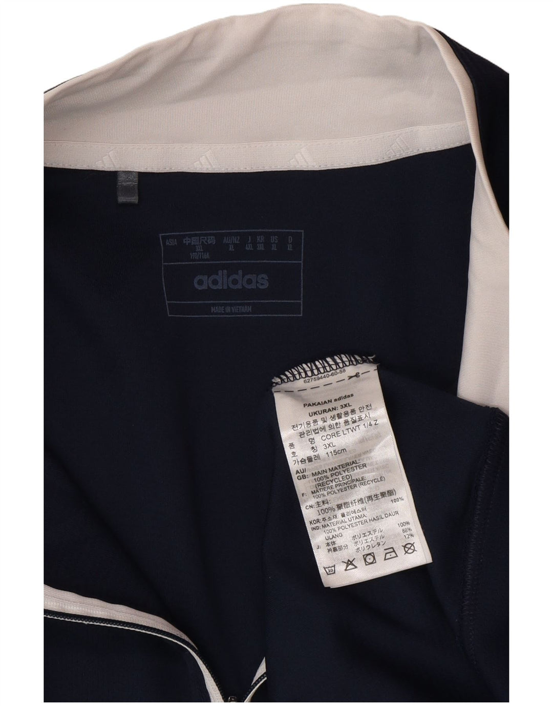 Adidas Sweatshirt med lynlås til mænd XL marineblå polyester